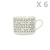 Toilinux Bols, Tasses Et Mugs 6 Tasses En Porcelaine Aristo Blanc Décoré -Bols, tasses et mugs Soldes Magasin 6 tasses en porcelaine aristo blanc decore