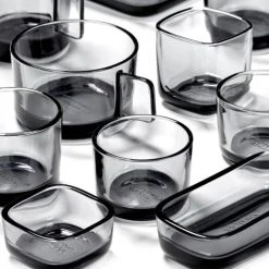 Serax Bols, Tasses Et Mugs Bol Carré En Verre Fumé Gris 12x12cm -Bols, tasses et mugs Soldes Magasin bol carre en verre fume gris 12x12cm 3