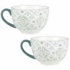 Maisons Du Monde Bols, Tasses Et Mugs Bol Déjeuner En Grès Blanc à Motifs Bleus Et Gris - Lot De 4 -Bols, tasses et mugs Soldes Magasin bol dejeuner en gres blanc a motifs bleus et gris 1000 14 20 212769 3