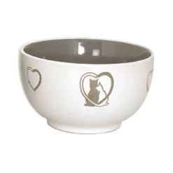 Faye Bols, Tasses Et Mugs Bol En Céramique Chat Taupe Et Blanc -Bols, tasses et mugs Soldes Magasin bol en ceramique chat blanc et taupe