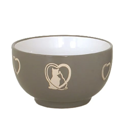 Faye Bols, Tasses Et Mugs Bol En Céramique Chat Taupe Et Blanc -Bols, tasses et mugs Soldes Magasin bol en ceramique chat taupe et blanc