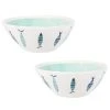 Maisons Du Monde Bols, Tasses Et Mugs Bol En Faïence Blanche Et Vert Clair Imprimé Poissons - Lot De 2 -Bols, tasses et mugs Soldes Magasin bol en faience blanche et vert clair imprime poissons 1000 11 32 205524 4