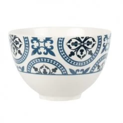 Maisons Du Monde Bols, Tasses Et Mugs Bol En Faïence Bleue Et Blanche Motifs Graphiques - Lot De 2