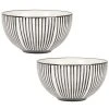 Maisons Du Monde Bols, Tasses Et Mugs Bol En Grès Blanc Motifs Traits Noirs - Lot De 2 -Bols, tasses et mugs Soldes Magasin bol en gres blanc motifs traits noirs 1000 13 5 217715 2