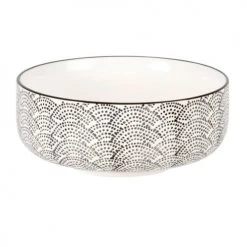 Maisons Du Monde Bols, Tasses Et Mugs Bol En Grès Blanc Motifs Vagues Noires - Lot De 2 -Bols, tasses et mugs Soldes Magasin bol en gres blanc motifs vagues noires 1000 2 29 214746 1
