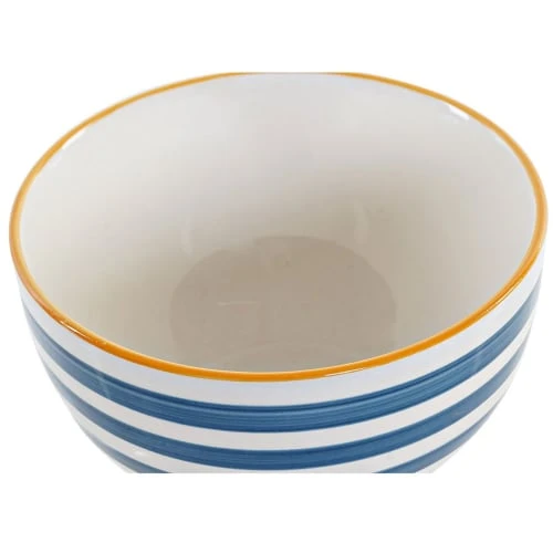 Ixia Bols, Tasses Et Mugs Bol En Grès Blanc Rayé De Bleu D14,5cm 4 Ixia Bols, Tasses Et Mugs Bol En Grès Blanc Rayé De Bleu D14,5cm – Image 2