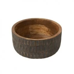 LANADECO Bols, Tasses Et Mugs Bol En Manguier Marron/noir D20cm