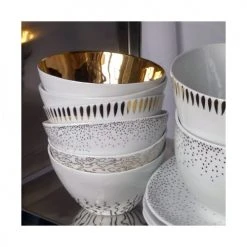 Tsé & Tsé Associées Bols, Tasses Et Mugs Bol Porcelaine Blanc Brillant Et Or D13cm -Bols, tasses et mugs Soldes Magasin bol porcelaine blanc brillant et or d13cm 4