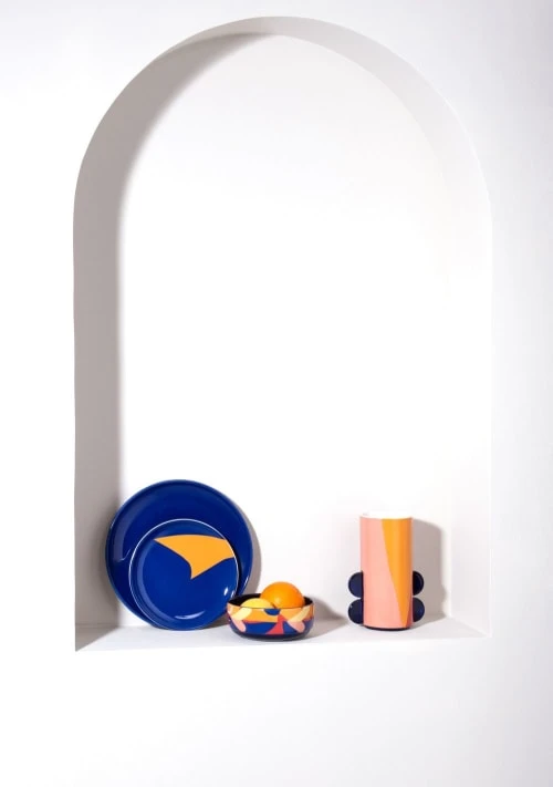Bols, Tasses Et Mugs Bol Simone Maisons Du Monde X Sakina M’Sa En Faïence Bleue, Orange, Jaune, Rouge Et Rose 4 Bols, Tasses Et Mugs Bol Simone Maisons Du Monde X Sakina M’Sa En Faïence Bleue, Orange, Jaune, Rouge Et Rose – Image 2