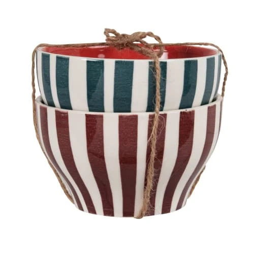 Maisons Du Monde Bols, Tasses Et Mugs Bols En Grès à Rayures Bleues Et Aubergine (X2) 3 Maisons Du Monde Bols, Tasses Et Mugs Bols En Grès à Rayures Bleues Et Aubergine (X2)