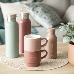Maisons Du Monde Bols, Tasses Et Mugs Coffret 2 Tasses En Porcelaine Rose -Bols, tasses et mugs Soldes Magasin coffret 2 tasses en porcelaine rose 1000 2 16 213216 1