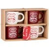 Maisons Du Monde Vaisselle De Noël Coffret 4 Tasses En Grès Blanc Et Rouge -Bols, tasses et mugs Soldes Magasin coffret 4 tasses en gres blanc et rouge 1000 5 28 208595 1