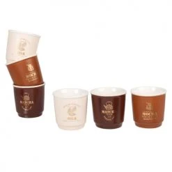 Maisons Du Monde Bols, Tasses Et Mugs Coffret 6 Tasses à Café En Porcelaine Marron, Blanche Et Brune -Bols, tasses et mugs Soldes Magasin coffret 6 tasses a cafe en porcelaine marron blanche et brune 1000 3 17 213217 3