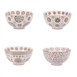 Table Passion Bols, Tasses Et Mugs Coffret De 4 Bols 14 Cm En Grès Gris