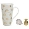 Maisons Du Monde Bols, Tasses Et Mugs Coffret Tasse Avec Infuseur à Thé En Porcelaine Motifs Dorés - Lot De 2 -Bols, tasses et mugs Soldes Magasin coffret tasse avec infuseur a the en porcelaine motifs dores 1000 9 13 176928 1