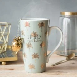 Maisons Du Monde Bols, Tasses Et Mugs Coffret Tasse Avec Infuseur à Thé En Porcelaine Motifs Dorés - Lot De 2 -Bols, tasses et mugs Soldes Magasin coffret tasse avec infuseur a the en porcelaine motifs dores 1000 9 13 176928 3