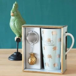 Maisons Du Monde Bols, Tasses Et Mugs Coffret Tasse Avec Infuseur à Thé En Porcelaine Motifs Dorés - Lot De 2 -Bols, tasses et mugs Soldes Magasin coffret tasse avec infuseur a the en porcelaine motifs dores 1000 9 13 176928 4