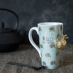 Maisons Du Monde Bols, Tasses Et Mugs Coffret Tasse Avec Infuseur à Thé En Porcelaine Motifs Dorés - Lot De 2 -Bols, tasses et mugs Soldes Magasin coffret tasse avec infuseur a the en porcelaine motifs dores 1000 9 13 176928 7