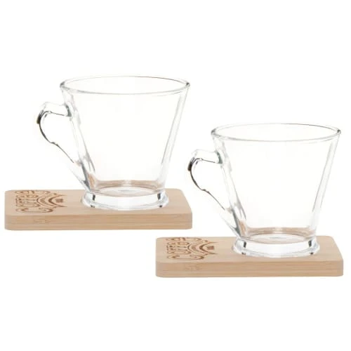 Maisons Du Monde Bols, Tasses Et Mugs Coffret Tasses à Café (x2) Et Supports En Bambou 4 Maisons Du Monde Bols, Tasses Et Mugs Coffret Tasses à Café (x2) Et Supports En Bambou – Image 2