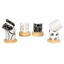 Maisons Du Monde Bols, Tasses Et Mugs Coffret Tasses En Porcelaine Motifs Noirs, Blancs Et Gris (x6) Et Soucoupes En Manguier -Bols, tasses et mugs Soldes Magasin coffret tasses en porcelaine motifs noirs blancs et gris x6 et soucoupes en manguier 1000 9 19 216827 3