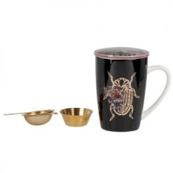 Maisons Du Monde Bols, Tasses Et Mugs Coffret Tisanière En Grès Noir Dessin Insecte Doré -Bols, tasses et mugs Soldes Magasin coffret tisaniere en gres noir dessin insecte dore 1000 9 38 228982 2