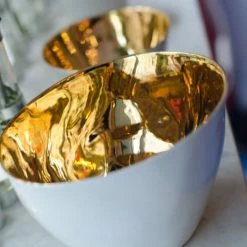 Tsé & Tsé Associées Bols, Tasses Et Mugs Grand Bol Porcelaine Blanc Brillant Et Or D16cm -Bols, tasses et mugs Soldes Magasin grand bol porcelaine blanc brillant et or d16cm 4