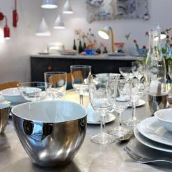 Tsé & Tsé Associées Bols, Tasses Et Mugs Grand Bol Porcelaine Blanc Brillant Et Platine D16cm -Bols, tasses et mugs Soldes Magasin grand bol porcelaine blanc brillant et platine d16cm 3