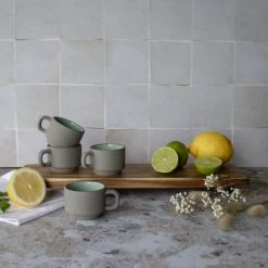 OGO Living Bols, Tasses Et Mugs Lot De 4 Tasses En Grès 10cl -Bols, tasses et mugs Soldes Magasin lot de 4 tasses en gres 10cl 5