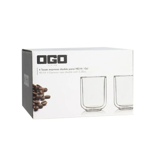 OGO Living Bols, Tasses Et Mugs Lot De 4 Tasses Expresso En Verre Double Paroi 10 Cl 4 OGO Living Bols, Tasses Et Mugs Lot De 4 Tasses Expresso En Verre Double Paroi 10 Cl – Image 2