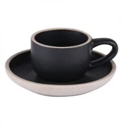 Table Passion Bols, Tasses Et Mugs Lot De 6 - Tasse à Café Et Sous-tasse 11 Cl En Grès Noir