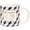 Draeger Paris Bols, Tasses Et Mugs Mug Cadeau Monsieur Je Sais Tout -Bols, tasses et mugs Soldes Magasin mug cadeau monsieur je sais tout