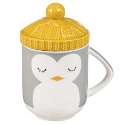 Maisons Du Monde Vaisselle De Noël Mug Chapeau Pingouin En Faïence - Lot De 2