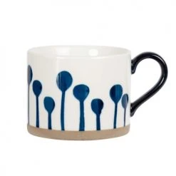 Maisons Du Monde Bols, Tasses Et Mugs Mug En Faïence Blanche Imprimé Tiges Bleues - Lot De 2 -Bols, tasses et mugs Soldes Magasin mug en faience blanche imprime tiges bleues 1000 6 37 207661 1