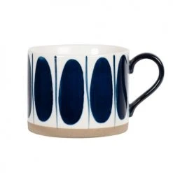Maisons Du Monde Bols, Tasses Et Mugs Mug En Faïence Blanche Motifs Ovales Bleus - Lot De 2 -Bols, tasses et mugs Soldes Magasin mug en faience blanche motifs ovales bleus 1000 4 35 207659 1