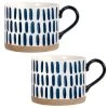 Maisons Du Monde Bols, Tasses Et Mugs Mug En Faïence Blanche Motifs Traits Bleus - Lot De 2 -Bols, tasses et mugs Soldes Magasin mug en faience blanche motifs traits bleus 1000 5 36 207660 3