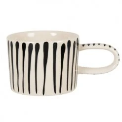 Maisons Du Monde Bols, Tasses Et Mugs Mug En Grès écru Motifs Traits Noirs - Lot De 2 -Bols, tasses et mugs Soldes Magasin mug en gres ecru motifs traits noirs 1000 15 1 222426 1