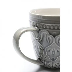 Kare Design Bols, Tasses Et Mugs Mug En Grès Gris - Lot De 4 -Bols, tasses et mugs Soldes Magasin mug en gres gris lot de 4 8