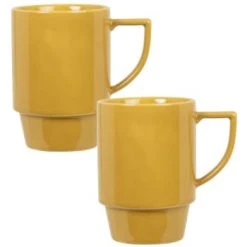 Maisons Du Monde Bols, Tasses Et Mugs Mug En Grès Vert - Lot De 2 -Bols, tasses et mugs Soldes Magasin mug en gres jaune moutarde aleska 1000 14 0 225213 2