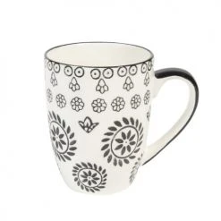 Maisons Du Monde Décorations De Noël Mug En Grès Noir/blanc - Lot De 2