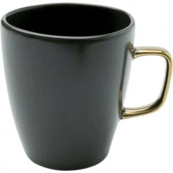 Kare Design Bols, Tasses Et Mugs Mug En Grès Vert Foncé Et Doré - Lot De 4 -Bols, tasses et mugs Soldes Magasin mug en gres vert fonce et dore lot de 4 1