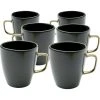 Kare Design Bols, Tasses Et Mugs Mug En Grès Vert Foncé Et Doré - Lot De 4 -Bols, tasses et mugs Soldes Magasin mug en gres vert fonce et dore lot de 4