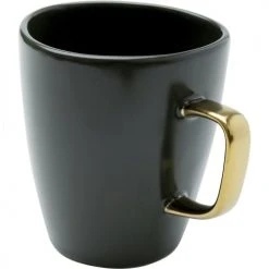 Kare Design Bols, Tasses Et Mugs Mug En Grès Vert Foncé Et Doré - Lot De 4 -Bols, tasses et mugs Soldes Magasin mug en gres vert fonce et dore lot de 4 2