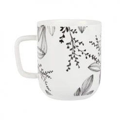 Maisons Du Monde Bols, Tasses Et Mugs Mug En Porcelaine Blanche Motif Floral Noir - Lot De 2 -Bols, tasses et mugs Soldes Magasin mug en porcelaine blanche motif floral noir 1000 11 30 195477 1