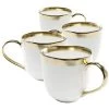Kare Design Bols, Tasses Et Mugs Mug En Porcelaine Dorée Et Blanche D10 - Lot De 4 -Bols, tasses et mugs Soldes Magasin mug en porcelaine doree et blanche d10 lot de 4