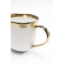 Kare Design Bols, Tasses Et Mugs Mug En Porcelaine Dorée Et Blanche D10 - Lot De 4 -Bols, tasses et mugs Soldes Magasin mug en porcelaine doree et blanche d10 lot de 4 4