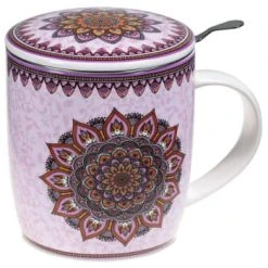 Mani Bhadra Bols, Tasses Et Mugs Mug Mandala Violet Avec Infuseur -Bols, tasses et mugs Soldes Magasin mug mandala parme avec infuseur 1