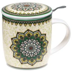 Mani Bhadra Bols, Tasses Et Mugs Mug Mandala Violet Avec Infuseur -Bols, tasses et mugs Soldes Magasin mug mandala vert avec infuseur