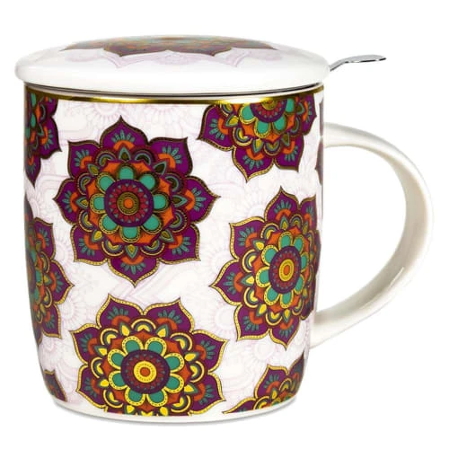 Mani Bhadra Bols, Tasses Et Mugs Mug Mandala Violet Avec Infuseur -Bols, tasses et mugs Soldes Magasin mug mandala violet avec infuseur 1