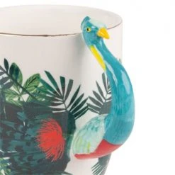 Maisons Du Monde Bols, Tasses Et Mugs Mug Paon En Porcelaine Motifs Feuilles - Lot De 4 -Bols, tasses et mugs Soldes Magasin mug paon en porcelaine motifs feuilles 1000 6 14 184473 2