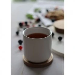 OGO Living Bols, Tasses Et Mugs Set De 2 Tasses Avec Support En Porcelaine Et Acacia 25 Cl -Bols, tasses et mugs Soldes Magasin set de 2 tasses avec support en porcelaine et acacia 25 cl 4